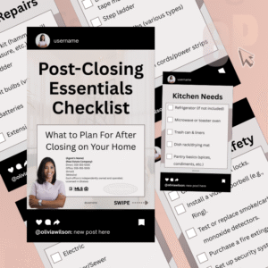 Post Closing Essentials Checklist Social Media Template