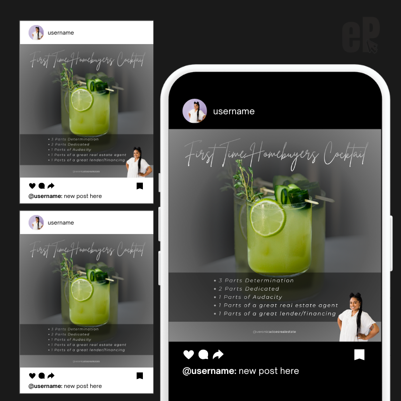 First Time Homebuyers Cocktail Social Media Template