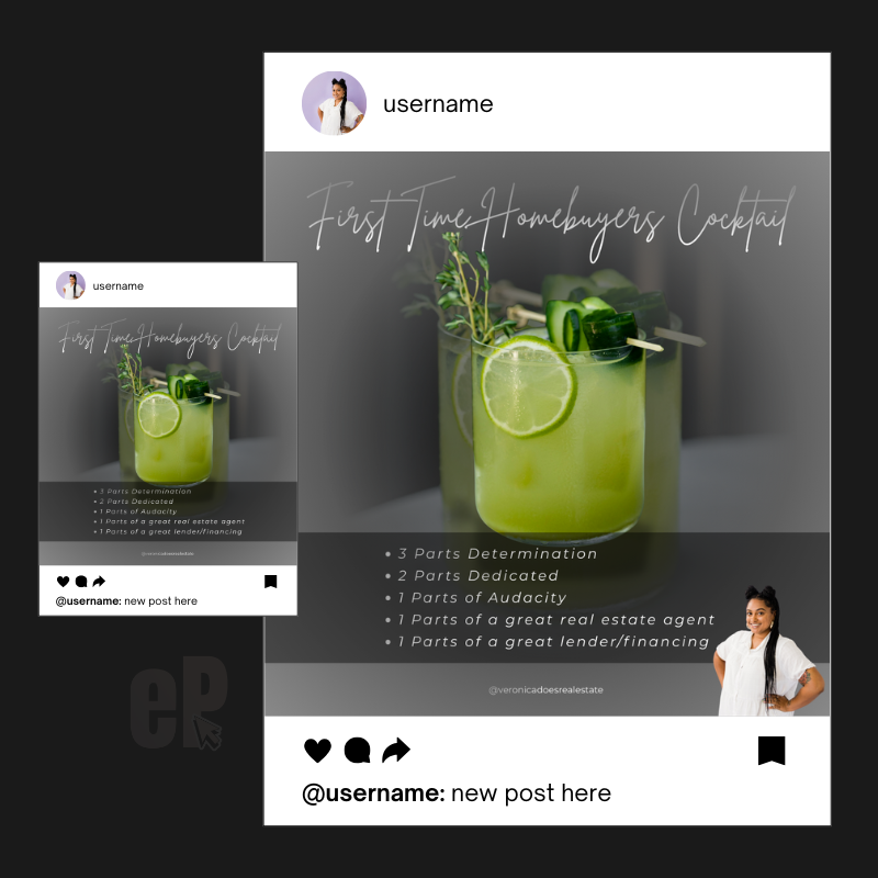 First Time Homebuyers Cocktail Social Media Template - Image 4