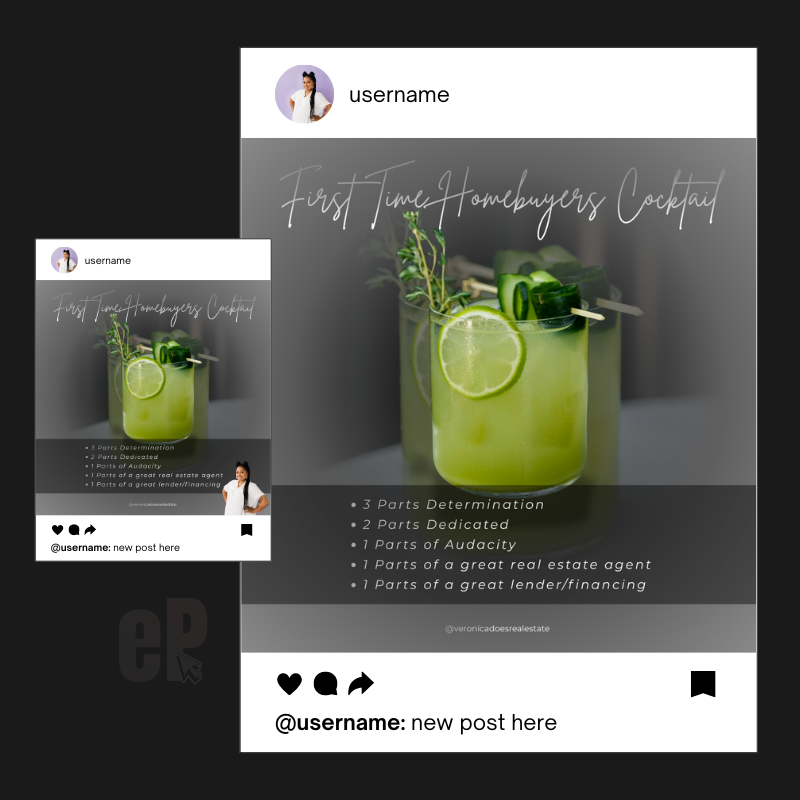 First Time Homebuyers Cocktail Social Media Template - Image 3